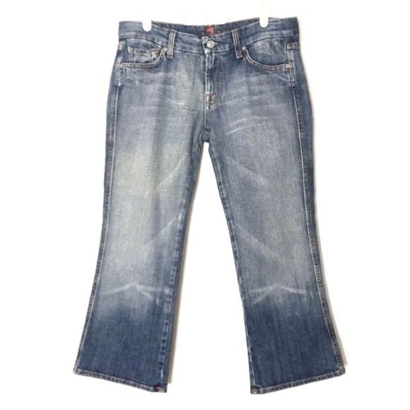 7 For All Mankind A Pocket Cropped Jeans Women’s Size 28 Measures 30x24 - Picture 1 of 6